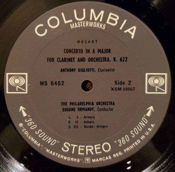 Wolfgang Amadeus Mozart, The Philadelphia Orchestra, Eugene Ormandy : The Four Concertos For Woodwinds And Orchestra Vol. 2 (Concerto For Oboe, K.314 / Concerto For Clarinet, K.622) (LP)