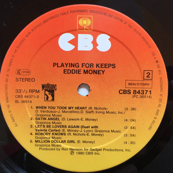 Eddie Money : Playing For Keeps (LP, Album)