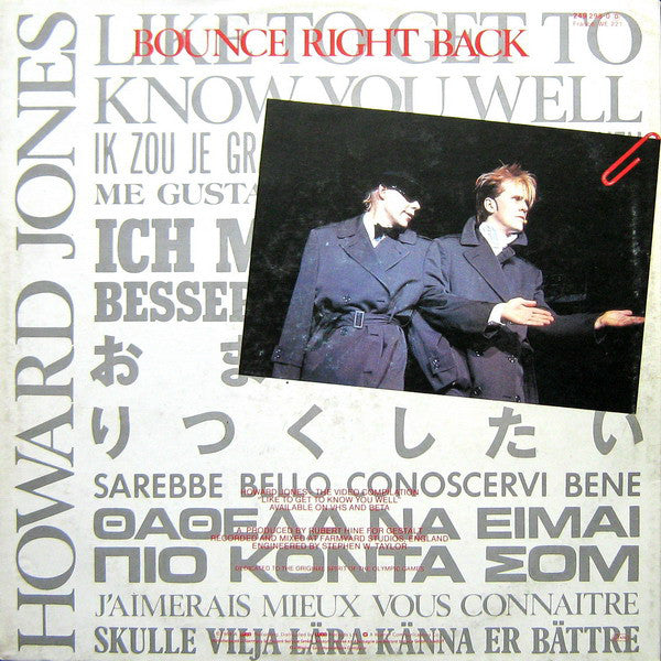 Howard Jones : Like To Get To Know You Well (12", Maxi)