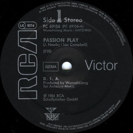 D.I.A. : Passion Play (12", Maxi)
