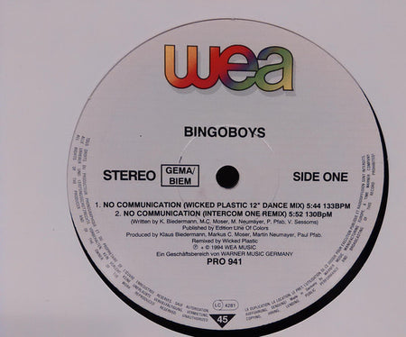 Bingoboys : No Communication (12")