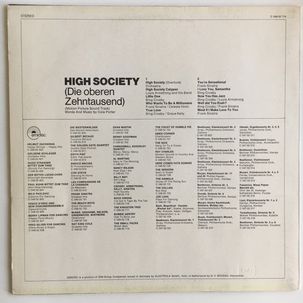 Various : High Society (Die Oberen Zehntausend) (Motion Picture Soundtrack) (LP, RE, Rai)