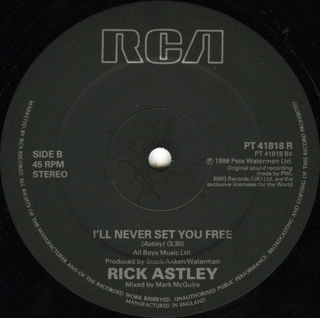 Rick Astley : Together Forever (House Of Love Mix) (12")