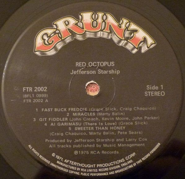 Jefferson Starship : Red Octopus (LP, Album)