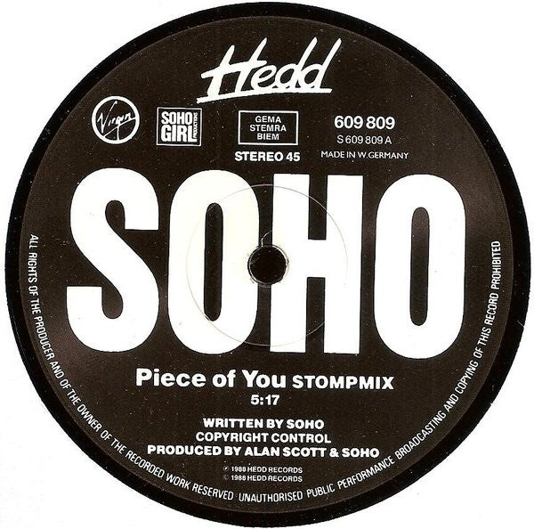 Soho (2) : Piece Of You (12")