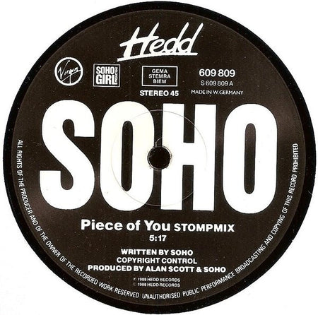 Soho (2) : Piece Of You (12")