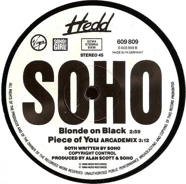 Soho (2) : Piece Of You (12")