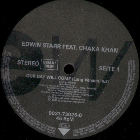 Edwin Starr Featuring Chaka Khan : Our Day Will Come (12")