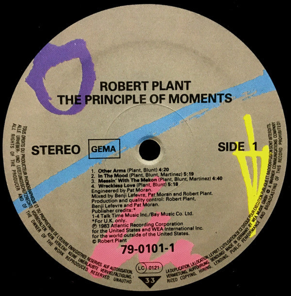 Robert Plant : The Principle Of Moments (LP, Album)