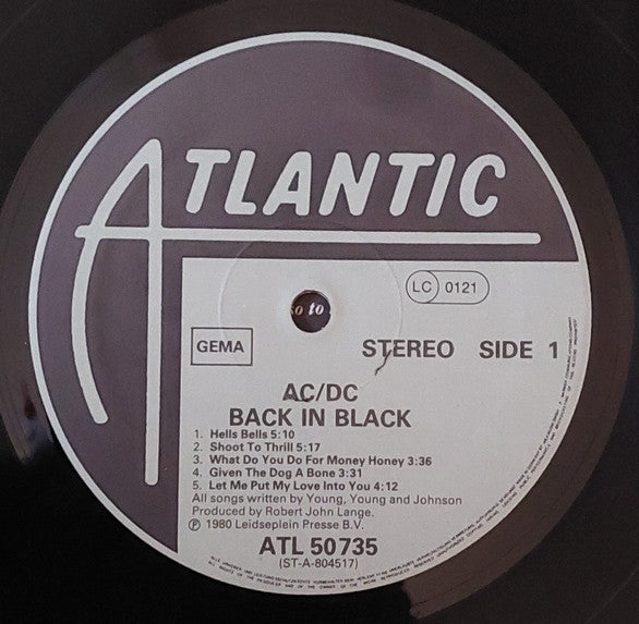 AC/DC : Back In Black (LP, Album, RE)