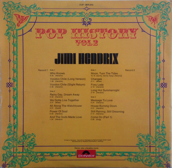 Jimi Hendrix : Pop History Vol 2 (2xLP, Comp, Gat)