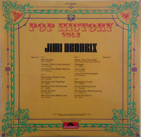 Jimi Hendrix : Pop History Vol 2 (2xLP, Comp, Gat)