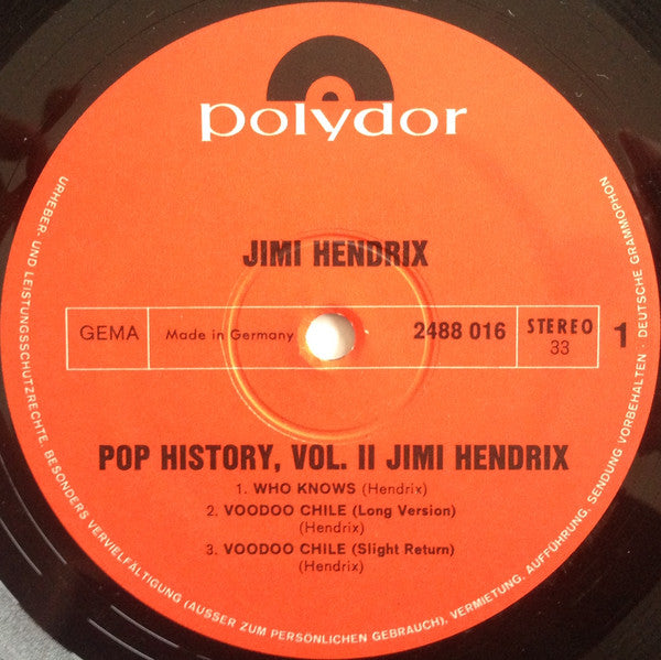 Jimi Hendrix : Pop History Vol 2 (2xLP, Comp, Gat)