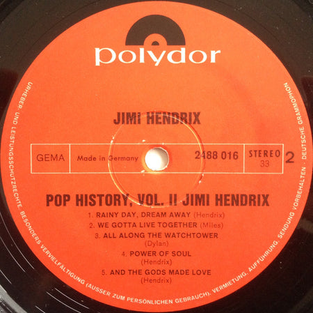 Jimi Hendrix : Pop History Vol 2 (2xLP, Comp, Gat)