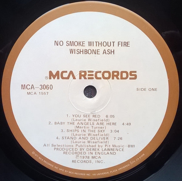 Wishbone Ash : No Smoke Without Fire (LP, Album, RP)