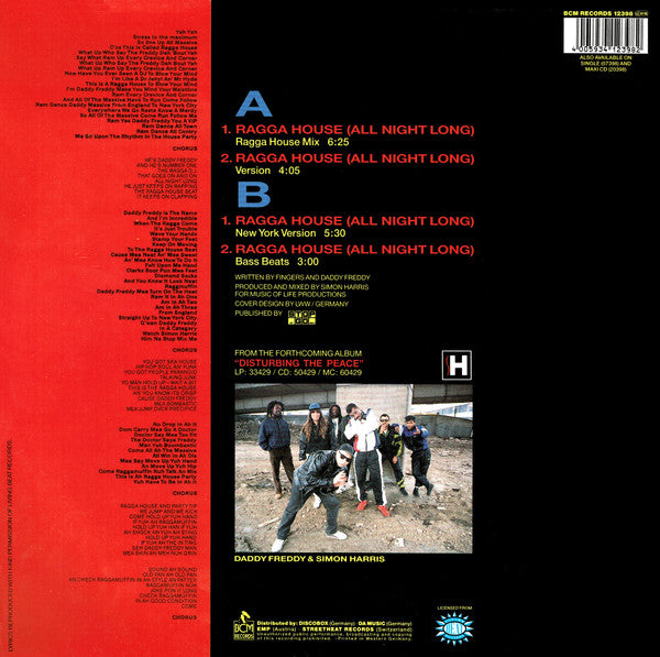 Simon Harris Starring Daddy Freddy : Ragga House (All Night Long) (12")