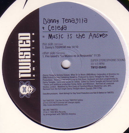 Danny Tenaglia + Celeda : Music Is The Answer (Dancin' And Prancin') (12", Single)