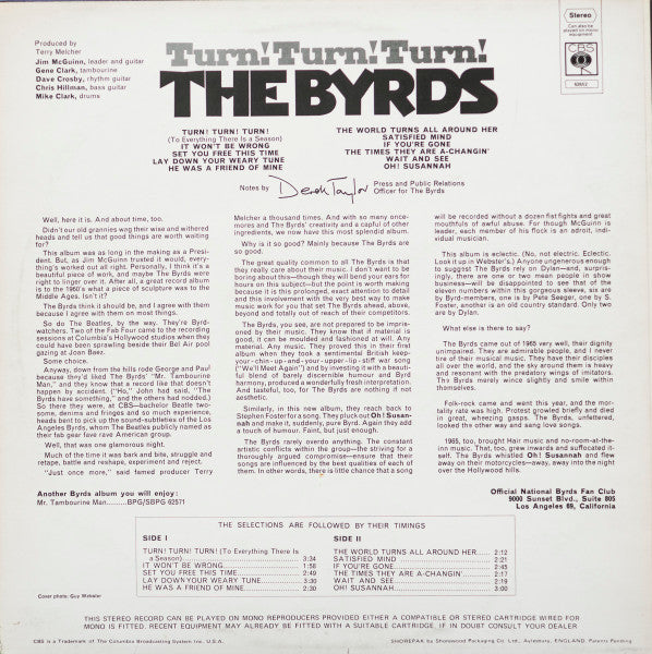 The Byrds : Turn! Turn! Turn! (LP, Album, RE)