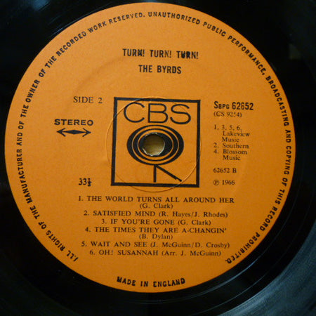 The Byrds : Turn! Turn! Turn! (LP, Album, RE)