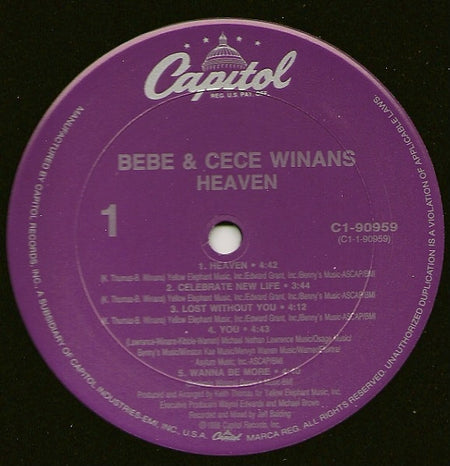 Bebe & Cece Winans : Heaven (LP, Album)