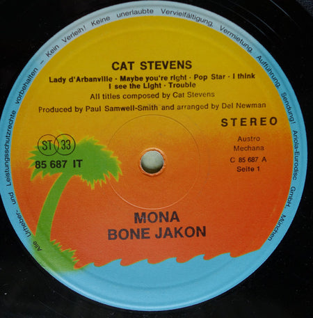 Cat Stevens : Mona Bone Jakon (LP, Album, RE)