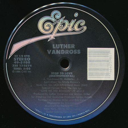 Luther Vandross : Stop To Love (12", Promo)