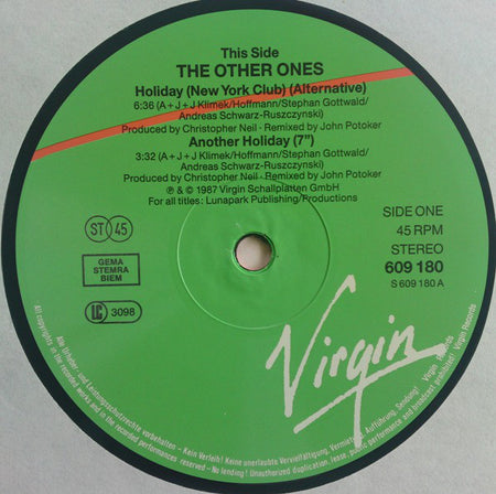 The Other Ones : Holiday (12", Maxi)