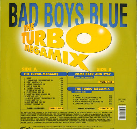 Bad Boys Blue : The Turbo Megamix (12", Mixed)