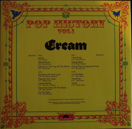 Cream (2) : Pop History Vol. 1 (2xLP, Comp, Gat)