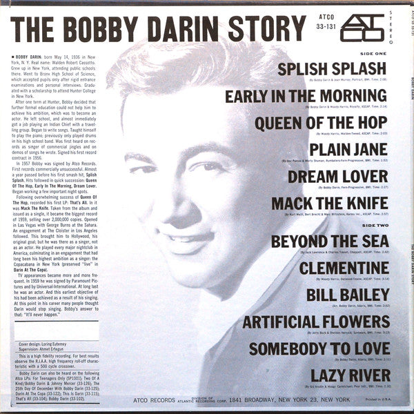 Bobby Darin : The Bobby Darin Story (LP, Comp, RE, RP, SP )