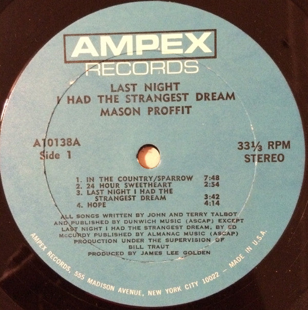 Mason Proffit : Last Night I Had The Strangest Dream (LP, Album)