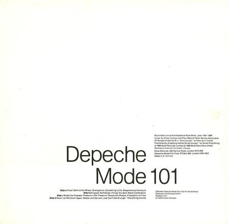 Depeche Mode : 101 (2xLP, Album, Env)