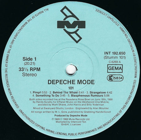 Depeche Mode : 101 (2xLP, Album, Env)
