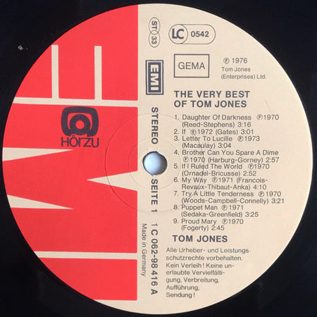 Tom Jones : The Very Best Of Tom Jones (LP, Comp)