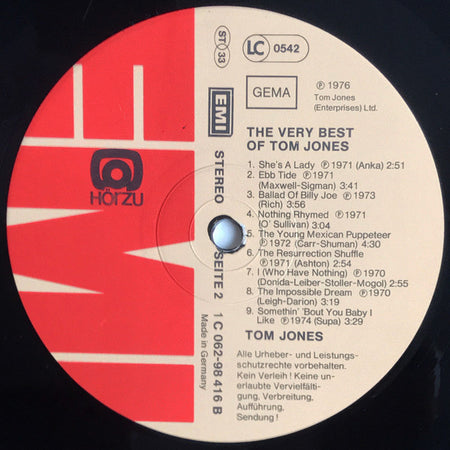 Tom Jones : The Very Best Of Tom Jones (LP, Comp)