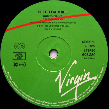 Peter Gabriel, Kate Bush : Don't Give Up (12", Maxi)