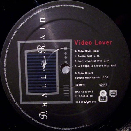 D. Hall & Rain : Video Lover (12")