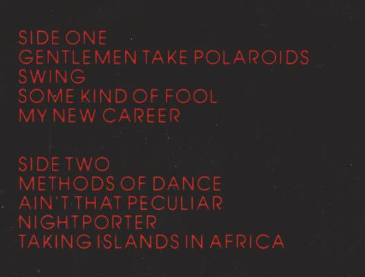 Japan : Gentlemen Take Polaroids (LP, Album, M/Print, RE, Bas)