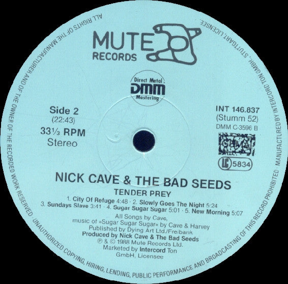 Nick Cave & The Bad Seeds : Tender Prey (LP, Album)