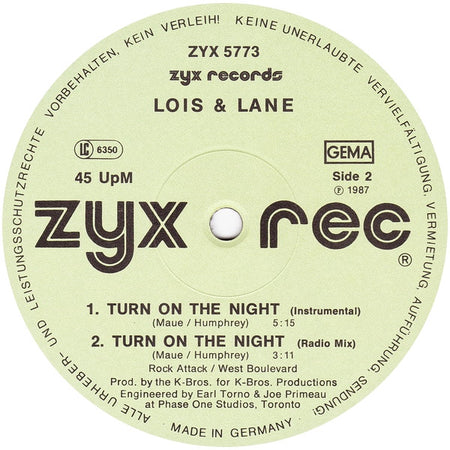 Lois And Lane : Turn On The Night (12")