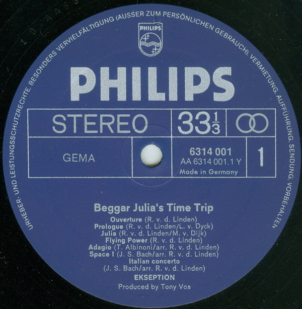 Ekseption : Beggar Julia's Time Trip (LP, Album, RP, Gat)