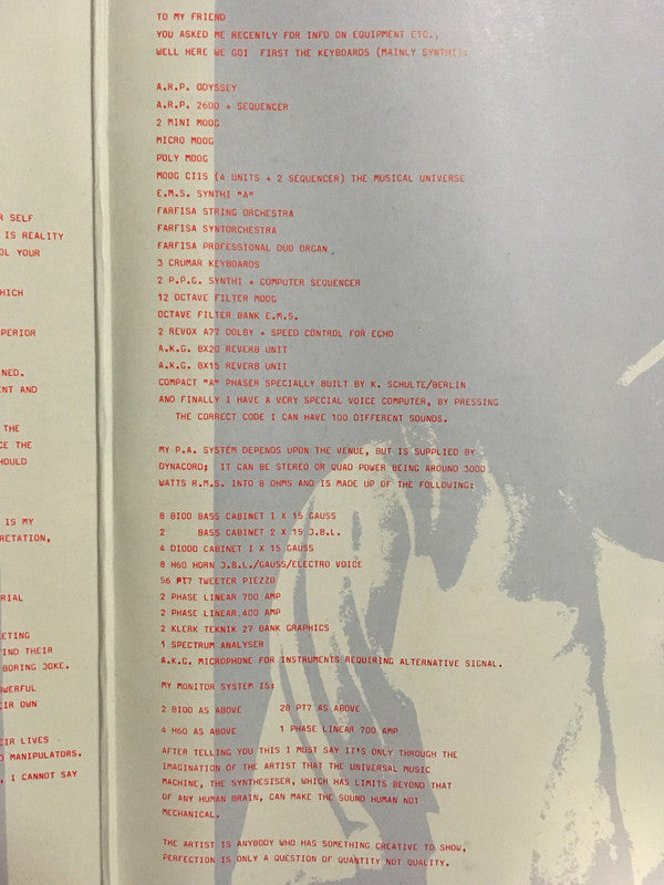 Klaus Schulze : Mirage (LP, Album, Gat)