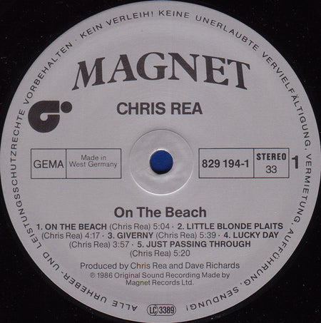 Chris Rea : On The Beach (LP, Album, Sil)