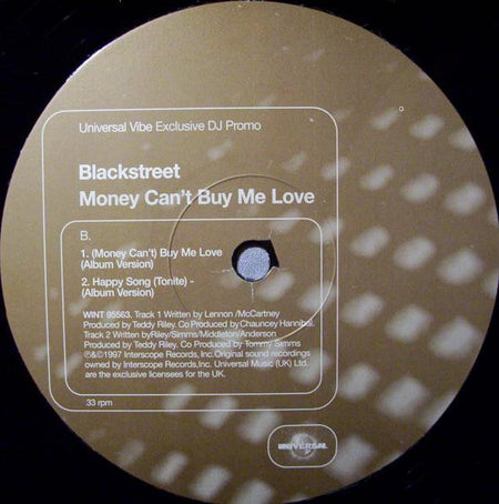Blackstreet : Happy Song (Tonite) / (Money Can't) Buy Me Love (12", Promo)