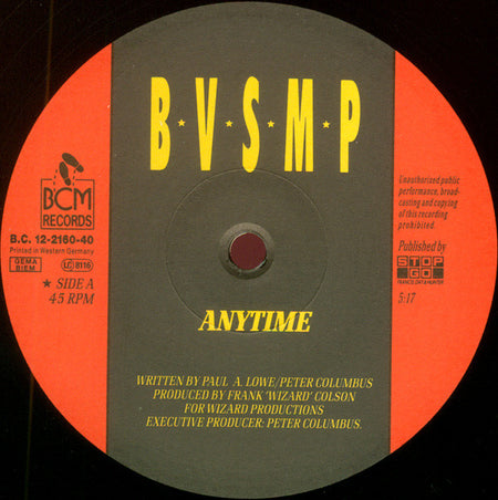 B.V.S.M.P. : Anytime (12", Single)