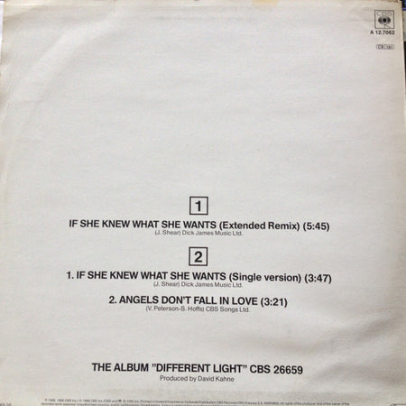 Bangles : If She Knew What She Wants (Extended Remix) (12", Maxi)