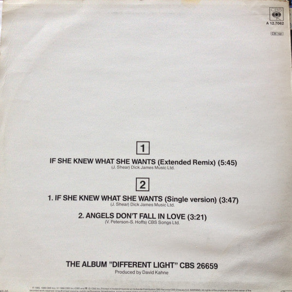 Bangles : If She Knew What She Wants (Extended Remix) (12", Maxi)