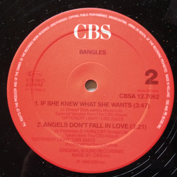 Bangles : If She Knew What She Wants (Extended Remix) (12", Maxi)