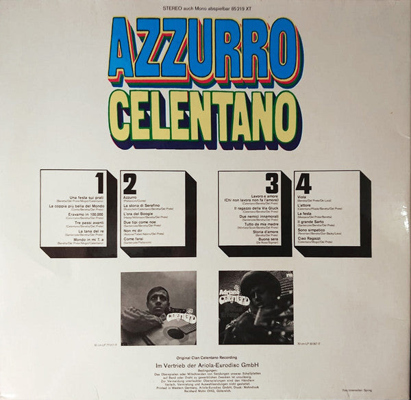 Adriano Celentano : Azzurro (2xLP, Comp)