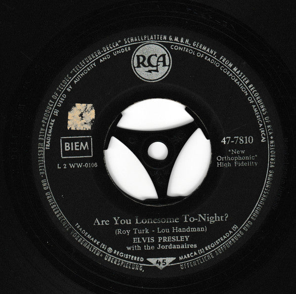 Elvis Presley : Are You Lonesome To-Night? / I Gotta Know (7", Single)